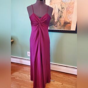 Vintage 70s Union Made Wine Color Evening Gown